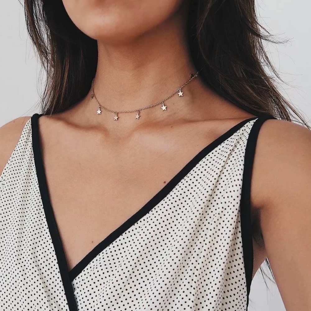 Boho Star Delicate Choker Collar Chain Necklace